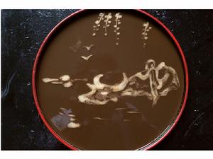 烏龍茶湯顯現的茶百戲圖:牧童