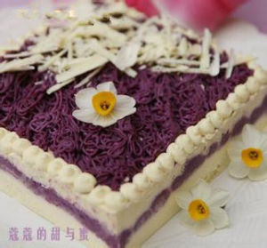 紫薯白朱古力蛋糕 紫薯白朱古力蛋糕