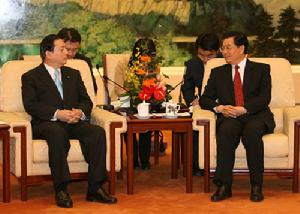 胡錦濤會見日本公明黨黨首太田昭宏