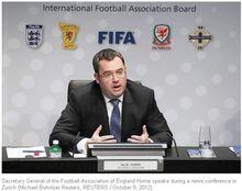 英足總秘書長霍恩：2016奧運將不組隊參賽