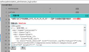 模板的代碼視窗
