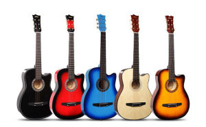 38寸缺角紅棉吉他