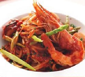 茄汁蘆筍鮮蝦干貝意大利麵 茄汁蘆筍鮮蝦干貝意大利麵