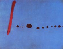 米羅〈藍色2〉1961年 油畫