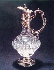 水晶玻璃鑲銀執壺 水晶玻璃鑲銀執壺