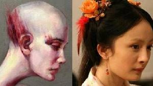 馮小剛人體寫生油畫與楊冪對比照