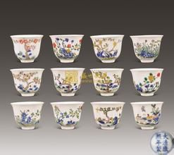 五彩十二花神杯 五彩十二花神杯
