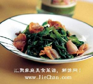 毛蛤拌菠菜