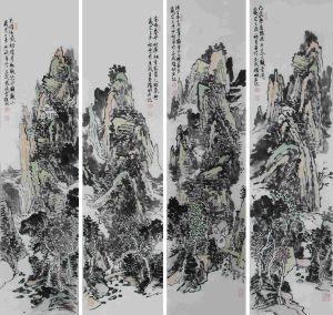 張耀明國畫清風明月138x34X4