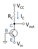 圖1:含電阻負載的基本NPN共基極電路