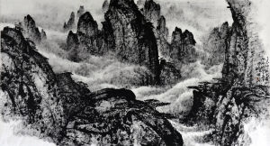 焦墨法  西海排雲亭