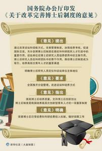 國務院辦公廳關於改革完善博士後制度的意見 國務院辦公廳關於改革完善博士後制度的意見