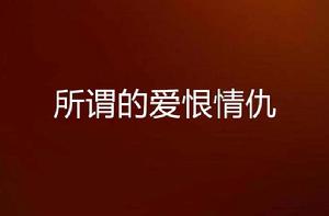 所謂的愛恨情仇