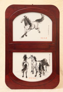 雙面釉瓷板年曆