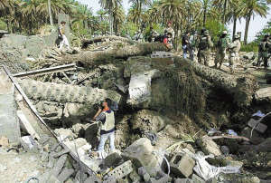 扎卡維2006年6月被美軍空襲炸死。這是扎卡維空襲中喪生的棕櫚樹林。