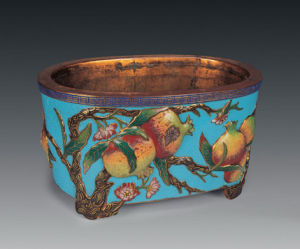 內填琺瑯石榴花盆 內填琺瑯石榴花盆