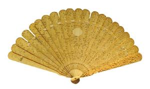 清代象牙雙面雕人物扇 清代象牙雙面雕人物扇