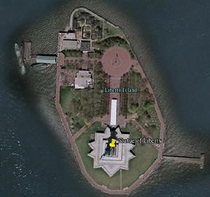 美國自由島俯視圖