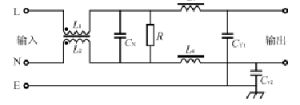 圖2 電源濾波器的基本電路圖