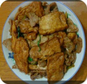 煎豆腐炒肉 煎豆腐炒肉