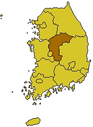 忠清北道的位置圖