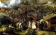 以縱隊前進的法軍步兵