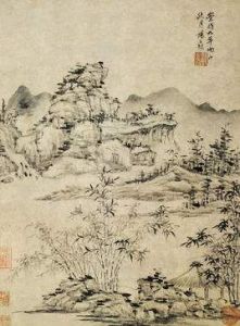 明楊文驄仿倪瓚山水圖 明楊文驄仿倪瓚山水圖