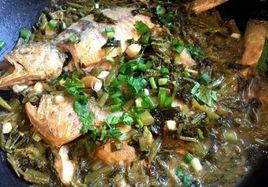 雪菜燒黃魚 雪菜燒黃魚