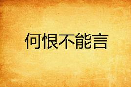 何恨不能言 何恨不能言