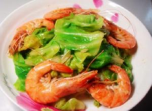 蒜香大蝦包菜 蒜香大蝦包菜