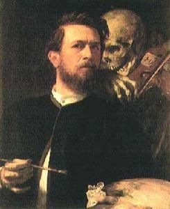 自畫像與拉琴的死神 自畫像與拉琴的死神