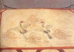 曲陽五代王處直壁畫墓&middot;雲鶴圖