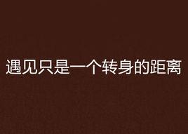 遇見只是一個轉身的距離 遇見只是一個轉身的距離