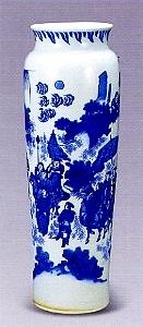 崇禎青花人物故事紋筒瓶 崇禎青花人物故事紋筒瓶