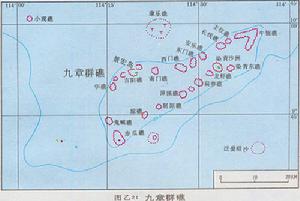 九章群礁的分布圖