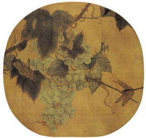 宋林椿葡萄草蟲圖頁 宋林椿葡萄草蟲圖頁