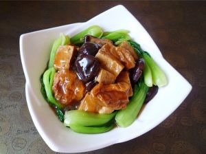 凍豆腐炒油菜