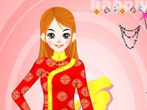 新春紅旗袍女 新春紅旗袍女