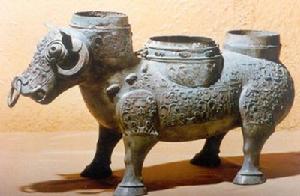 牛鼻穿孔銅牛尊
