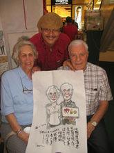 張漢忠為海外友人畫水墨肖像漫畫