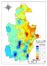 唐山大地震天津地區震度等級分布圖
