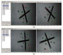 圖1 本文軟體的界面(a)像對40、38；(b)像對46、39