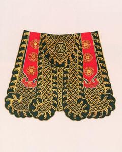 平金繡墨綠色改良靠 平金繡墨綠色改良靠