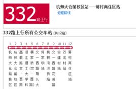 杭州公交332路 杭州公交332路