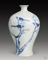 青花枯枝麻雀圖梅瓶 青花枯枝麻雀圖梅瓶