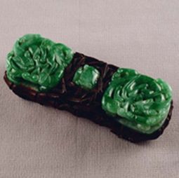 清翡翠雙龍帶鉤 清翡翠雙龍帶鉤