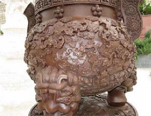 私家墓園焚香爐下方香爐爐身