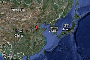 （圖）櫻桃園鎮在中國位置