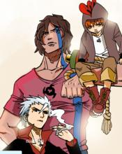 唐、太古、仲井（從左到右）