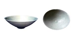 宋湖田窯影青刻花斗笠碗 宋湖田窯影青刻花斗笠碗